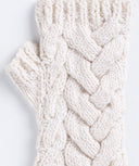Ballantine Mittens | Knitting Pattern by Fiona Alice - close up on stitch white