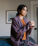 Burchett Cardigan | Knitting Pattern by Viktoria Shevchuk - modeled, side