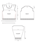 Nido Pullover | Knitting Pattern by Jared Flood Schematic of Front, Back, and Sleeves