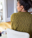 Rhyllis Pullover | Knitting Pattern by Cheryl Toy - modeled, back
